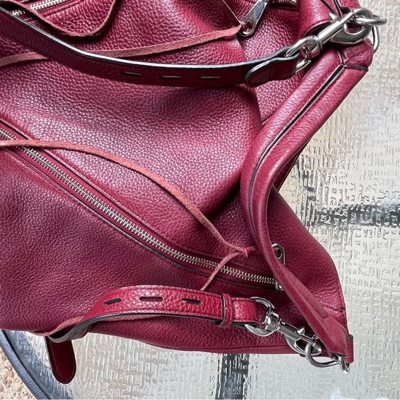 Rebecca Minkoff Moto Hobo Bag Tawny Port Burgundy - Picture 5 of 11